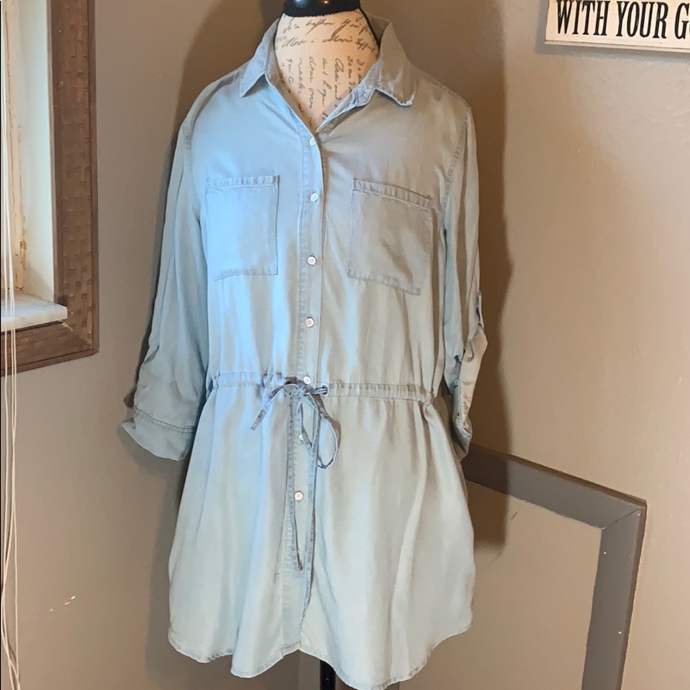 “OH SO COMFY” Light Colored Brushed Denim Top